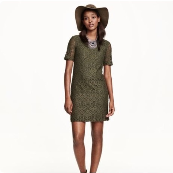 army green lace dress